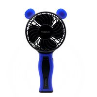 Yeeplus Electric Portable Rechargeable Mini Handheld Fan with LED Light, Powered by Battery/USB Cooler Fan for Outdoor Travel Home (with Silicone&18650 Battery&USB Charging Cable) (BLUE)