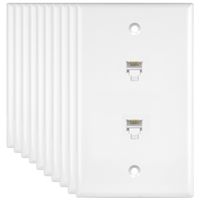 ENERLITES Duplex RJ11 Telephone Jack Wall Plate, 6-Position 6-Conductor 6P6C (2 Line Support), 1-Gang 4.50" x 2.76", 6671-W-10PCS, White (10 Pack)