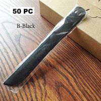 Wonderful Deluxe Disposable Plastic Tableware Premium Cake Knives Cutlery For Party & BBQ - 50 PC (B-Black)