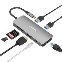 USB C Hub, 7 in 1 Type C Hub Adapter with 4K USB C to HDMI, SD/TF Card Reader, 87W Power Delivery, 2 USB 3.0 and Ethernet Ports for MacBook/MacBook Pro/Air 2016/2017/2018 /2019, Chromebook and More