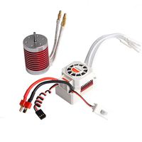 Jrelecs F540 4370KV 4 Pole 3.175mm Waterproof Brushless Motor with 45A Waterproof ESC Electronic Speed Controller for 1/10 1:10 Scale RC car WLtoys 10428/12428 HG P601