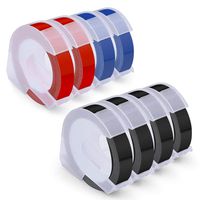 Oulei Embossing Tape Compatible Dymo Organizer Xpress Tape 3D Plastic Label Replacement for Dymo Embossing Label Maker, 3/8" Width x 9.8' Length, 8-Pack