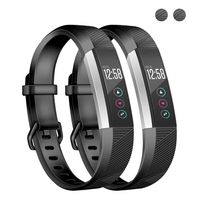 Wekin Replacement Silicone Sport Bands Compatible for Alta and Alta HR Fitness Tracker, Breathable Accessory Bracelet Strap Wristband for Women Men (Large(6.7"-8.1"), Black/Black)