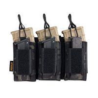 EXCELLENT ELITE SPANKER Open-Top Single/Double/Triple Mag Pouch for M4 M14 M16 AK AR Elastic Kangaroo Rifle Magazines and Pistol Mag Pouch(Multicam Black)