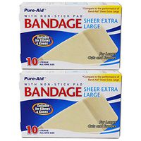 Pure-Aid Extra Large Sheer Bandage-10ct (2 Pack)