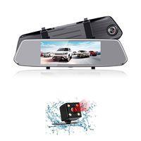 Explon Backup Mirror Dash Cam - Dual Cam 7" Mirror Camera, 1080p HD, G-Sensor, Loop Recording, Parking Reverse Camera, Front and Rear View