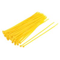 uxcell Nylon Cable Ties 8 Inch Self-Locking Zip Ties 0.14 Inch Width Yellow 100pcs
