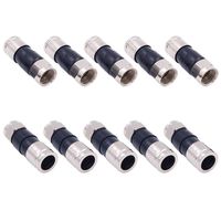Fancasee (10 Pack) RG6 Compression Connectors 75 Ohm Screw-on F-Type Coax Coaxial Adapter Plug Fitting for Digital Audio Video TV Satellite Antenna Cable Cord