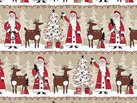 Woodland Santa Rustic Kraft Christmas Wrapping Paper Made in America, 2 feet x 10 feet, Easy to Store Folded Christmas Gift Wrap, WRAP & Revel®