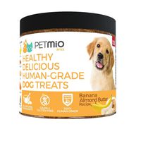 PetMio Bites - Human Grade Dog Treats, Banana Almond Butter Pumpkin Recipe, Certified Gluten Free, Certified Non-GMO, Grain Free, Healthy, All Natural, & Made In the USA (Single)