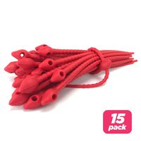 Reusable Silicone Cable Twist Ties Organizer Perfect for Cord Management, Electronics Wire Strips, Kitchen, Garden Rubber Wraps and Gear Zip Tie Straps (7 inches, Non-Velcro), 15 Pack - Red