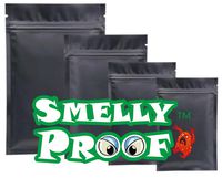 100 Pcs 4Mil Matte Black 3" x 4.5" Smell Proof Zip Lock Bag Stinky Proof Odor Ziplock Pouch Built with airtight Zipper Smelly Proof, Best to use for Packaging Smelly Products