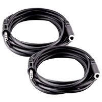 Seismic Audio Pair of 12 Foot Headphone Extension Cables-1/4 Inch Male to TRS Female (SA-HPE12-2Pack