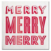 Christmas Cocktail Napkins 20ct Merry Merry F155305 Slant