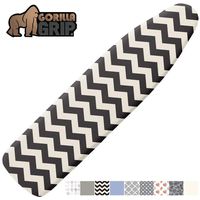 Gorilla Grip Reflective Silicone Ironing Board Cover, 15x54, Fits Large and Standard Boards, Pads Resist Scorching and Staining, Elastic Edge, Thick Padding, No Fasteners Needed, Chevron Black Linen
