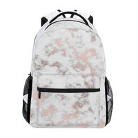 WXLIFE White Marble Rose Gold Backpack Travel School Shoulder Bag for Kids Boys Girls Women Men