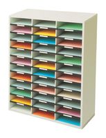 Fellowes 25061 Literature Organizer, 36 Sections Letter, 29 x 11 7/8 x 34 11/16, Dove Gray