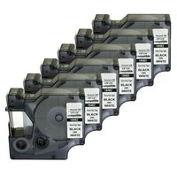 NEOUZA Compatible 18482 for DYMO Rhino Industrial IND Permanent Polyester Label Tape Black on White Width 3/8" Length 18' (6 Packs)
