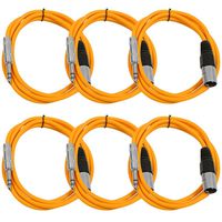 Seismic Audio SATRXL-M6Orange6 6-Feet XLR Male to 1/4-Inch TRS Patch Cables - Orange