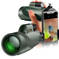 SOLOMARK 12x50 High Power Monocular and Quick Phone Adapter Holder - Bright and Clear Single Hand Focus - For Bird Watching Camping Travelling or Watching Wildlife