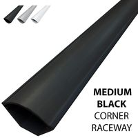 Electriduct Medium Corner Duct Cable Raceway (1150 Series) - 5 Feet - Black - 10 Sticks