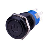 Ulincos Latching Pushbutton Switch U19C1 1NO1NC SPDT ON/OFF Black Metal Shell with Green LED Suitable for 19mm 3/4" Mounting Hole (Green)