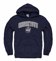 Campus Colors NCAA Adult Arch & Logo Gameday Hooded Sweatshirt (Georgetown Hoyas - Navy, X-Large)