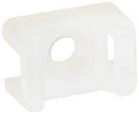 Saddle Mount for Cable Tie, 0.28" Slot Width, 0.12 Screw Size, 0.39" Width, 0.28" Height, 0.59" Length, Natural
