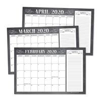 Chalkboard Rustic 2020-2021 Large Monthly Desk or Wall Calendar Planner Big Giant Planning Blotter Pad, 18 Month Academic Desktop, Hanging 2-Year Date Notepad Teacher, Family or Business Office 11x17"
