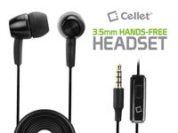 Cellet 3.5mm Stereo Earpiece with On/Off (Multi-Function Button) Switch - Black
