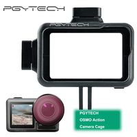 PGYTECH Huaye OSMO Compact Action 4K Waterproof Camera Sports Type-C Cable Protector Lens Hood Cage Compatible with DJI OSMO Action Camera Accessories (PGYTECH OSMO Action Camera Cage)