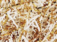 12oz White & Metallic Gold Gift Basket Shred Crinkle Paper Filler