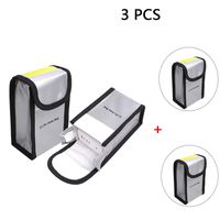 Yifant Fireproof Explosion-Proof Lipo Battery Safe Bag Lipo Battery Guard Pouch Sack Charge Protection Bag for DJI Phantom 3/4(Silver Colour) (3 PCS)