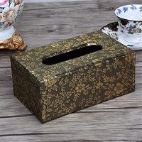 T-ZJHC European Paper Tray Hotel car Paper Box Creative Household Goods Storage Box, Gold Plum