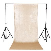 TRLYC Sequin Curtains Backdrops Glitter Matt Gold Backdrop 2 Panels 2FTx8FT
