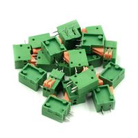 Hxchen KF141V 4P(2 x 2Pin) 2.54mm Pitch Spring Type PCB Terminal Blocks Connector Green - (20 Pcs)
