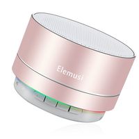 Elemusi Bluetooth Speaker,Portable Stereo Outdoor Speaker,Mini Wireless Speaker with HD Audio and Enhanced Bass, Built-in-Mic Speakerphone, FM Radio and TF Card Play Music (Rose Gold)