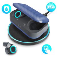 True Wireless Earbuds,TIAMAT Titan Bluetooth Earbuds Wireless Waterproof,Magical Ice Blue Breathing Light, Ultra-Thin Charging Case (Upgrade TWS 5.0 Wireless Charging Case Version)