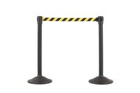 US Weight Sentry Stanchion with 6.5 Foot Retractable Belt (Chevron Safety Colors) - Easy Connect Assembly Requires No Tools (2-Pack)