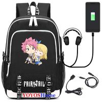 YOYOSHome Anime Fairy Tail Cosplay Laptop Bag Backpack School Bag with USB Charging Port