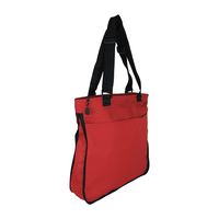 DALIX 16" Zippered Expandable Shopping Tote Bag in Red