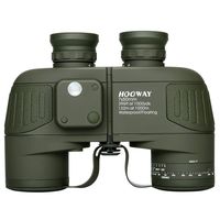 Hooway 7x50 Waterproof Floating Marine Binocular w/Internal Rangefinder & Compass for Navigation,Boating,Water Sports,Hunting,Bird Watching and More(Army Green