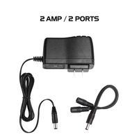 Ares Vision 2 AMP 12v DC Power Supply Adapter Plus 2CH Splitter Bundle for CCTV & LED (2 AMP / 2CH)