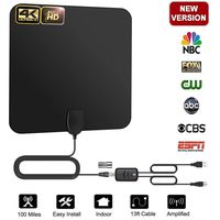 【2018 Upgraded】 Hltd HD TV Antenna Indoor Digital Amplified TV Antenna with 100 Miles Long Range Detachable Signal Booster Support Full 1080P 4K All TV, HD, VHF, UHF, Local Channels,13ft Coax Cable