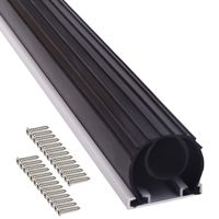 16FT Garage Door Bottom Rubber Seal - Weatherproof Weather Seal Threshold Strip with Pre-drilled Aluminum Track Kit