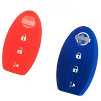 2Pcs New Red Blue Protecting Silicone 3 Buttons Smart Key Cover Case Fob Holder for Nissan Cube Juke Pathfinder Murano Rouge Versa 370z