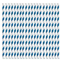 Rink Drink Biodegradable Paper Drinking Party Wedding Celebration Straws - Blue and White - Party Wedding Celebration Pack of 25
