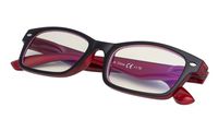 Blue Light Blocking Glasses for Computer Use, Anti Eyestrain UV Filter Lens,Men/Women Black Red Frame +1.25