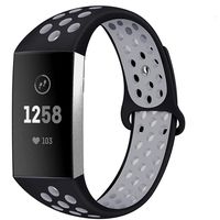 Silicone Bands Compatible with Fitbit Charge 3 Breathable Soft Replacement Silicone Sports Straps with Air Holes Small/Large