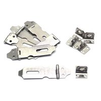 Hasp Latch Lock Karcy Hasp Padlock 2.2"x0.7" Stainless Steel Door Latch Lock Silver with Screws Set of 6